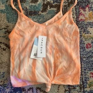 orange tie dye crop top